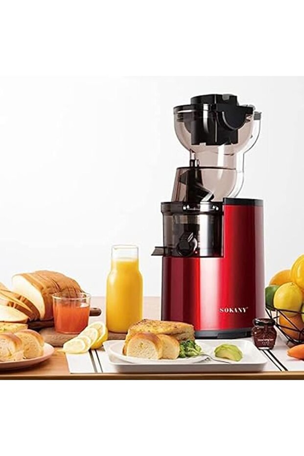 SOKANY SK-25 300W Slow Masticating Juicer, Big 80mm Chute, Juice Jug, Pulp Container, BPA-Free, Easy