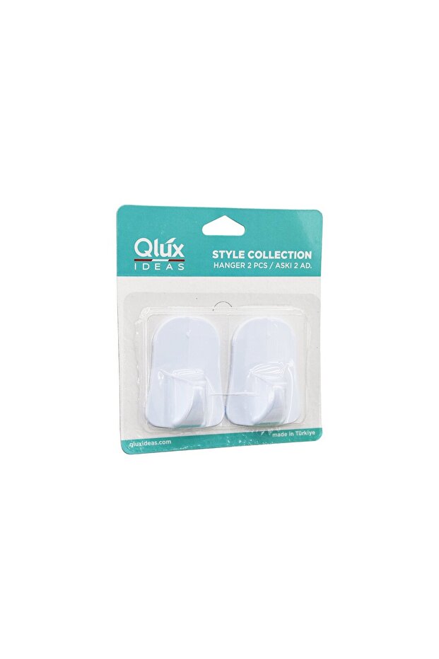 QLUX L-00735 2 قطعة علاقة ملابس بلاستيكية بيضاء غير شفافة (4940)