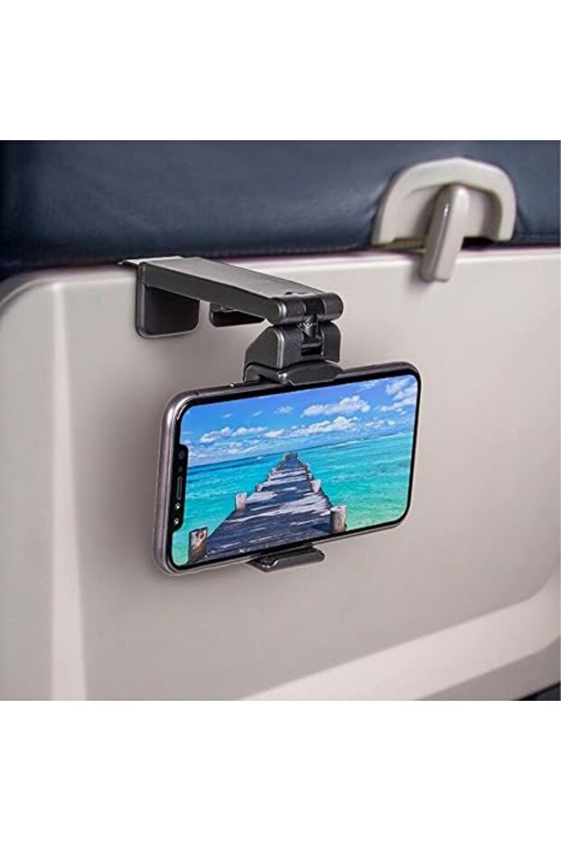 Universal Airplane in Flight Phone Mount. Handsfree Phone Holder for Desk with Multi-Directional Dua