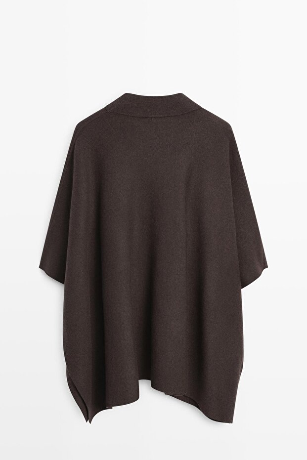 Dik yaka triko pelerin - 8