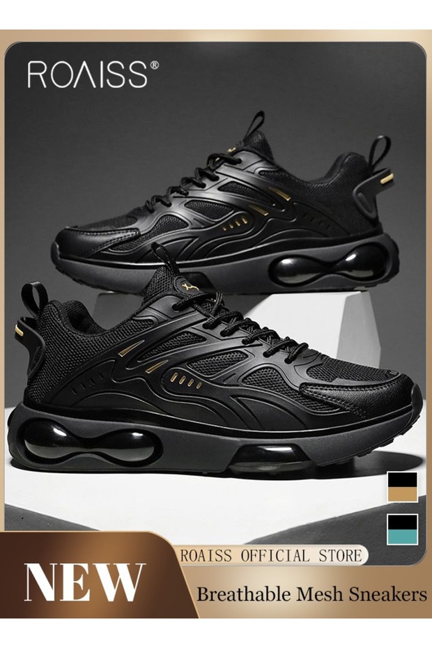 Mens Stretch Air Cushion Running Shoes Handsome Lace up Sneakers Outdoor Non Slip Sport Shoes Men Tr