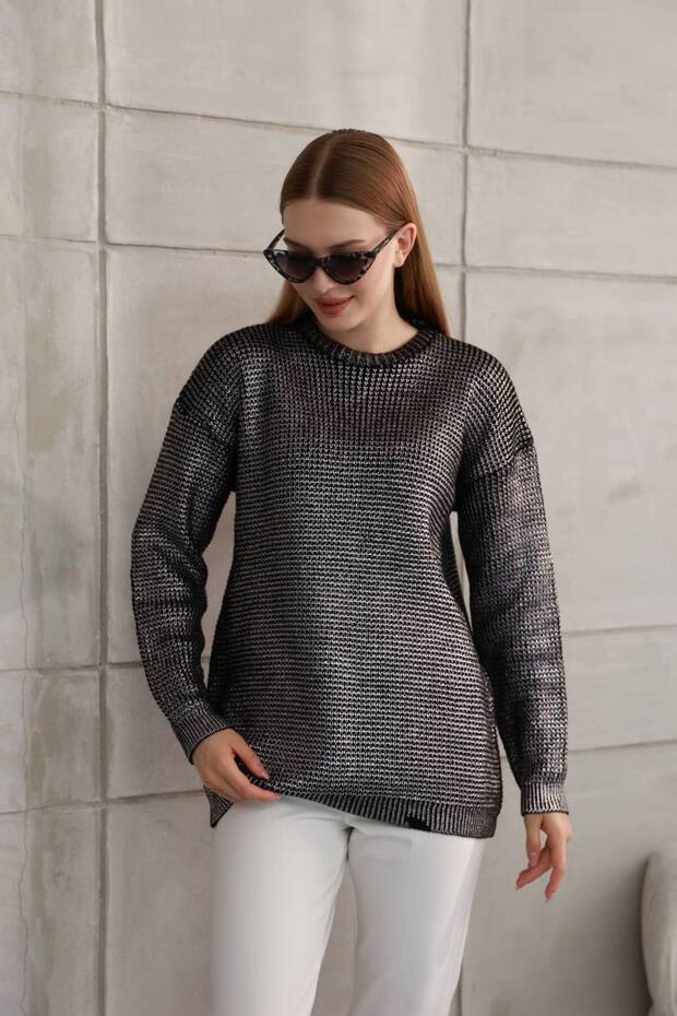 Varak baskılı triko tunik - 1