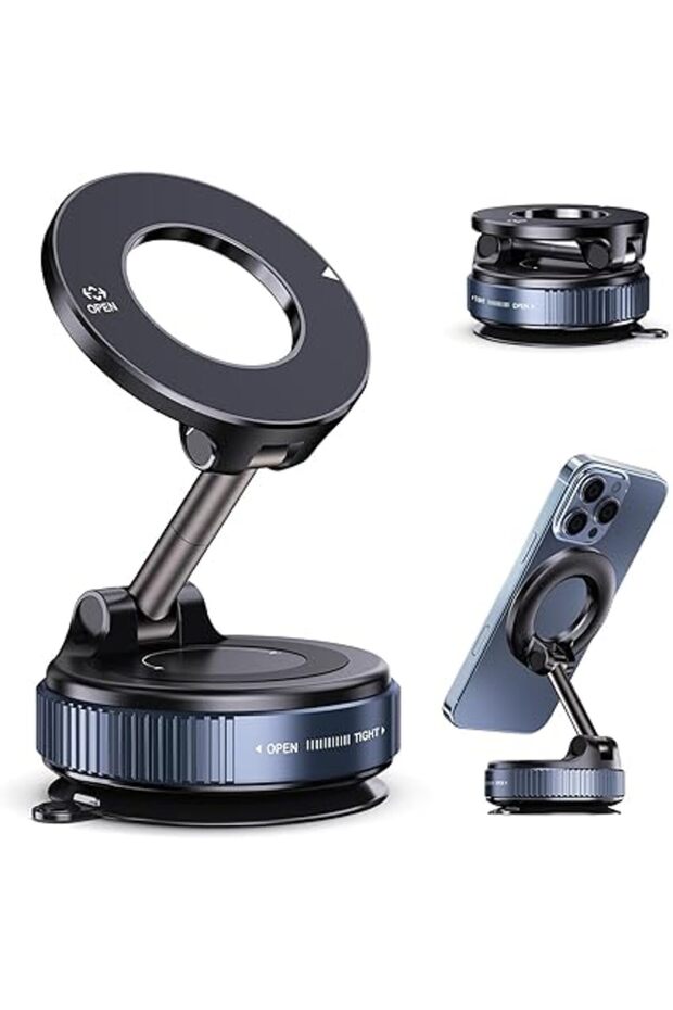 Ctoby Applicable to iPhone Magnetic Phone Stand for Car,Ultra Vacuum Suction Cup Phone Mount 360° C