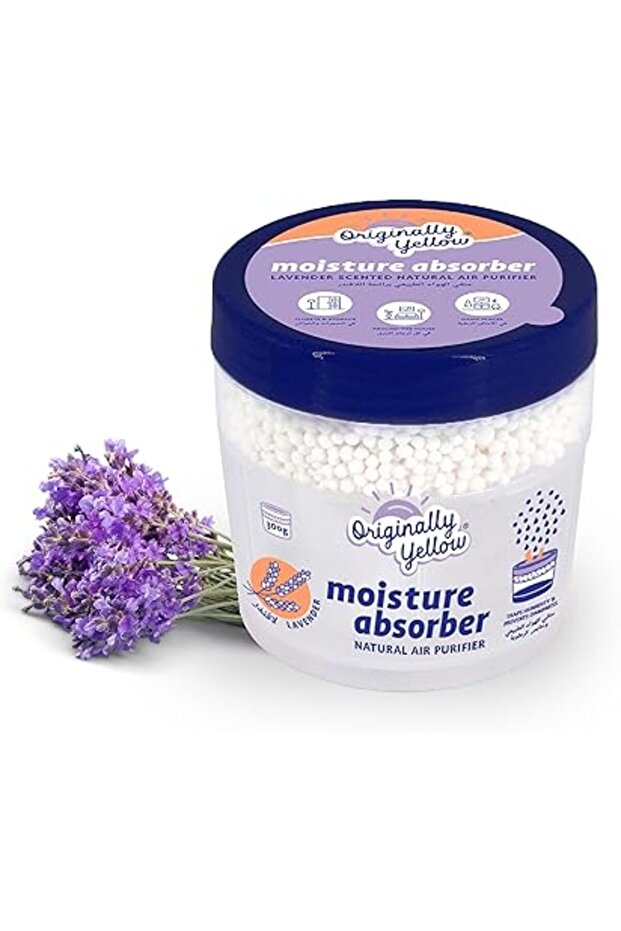 Originally Yellow Moisture Absorber and Air Purifier | Lavender Scented | Plant-Based, 300 g (1-Pack
