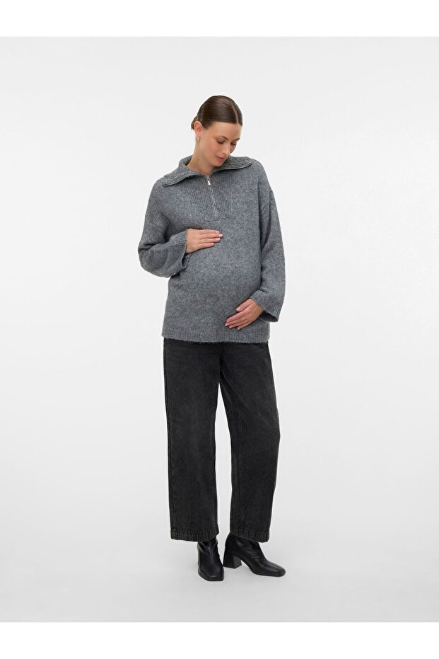 Strickpullover Normal geschnitten Hoch geschlossen Pullover - 4