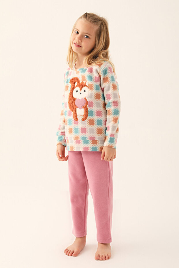 Devojčički krem pidžama set - 5