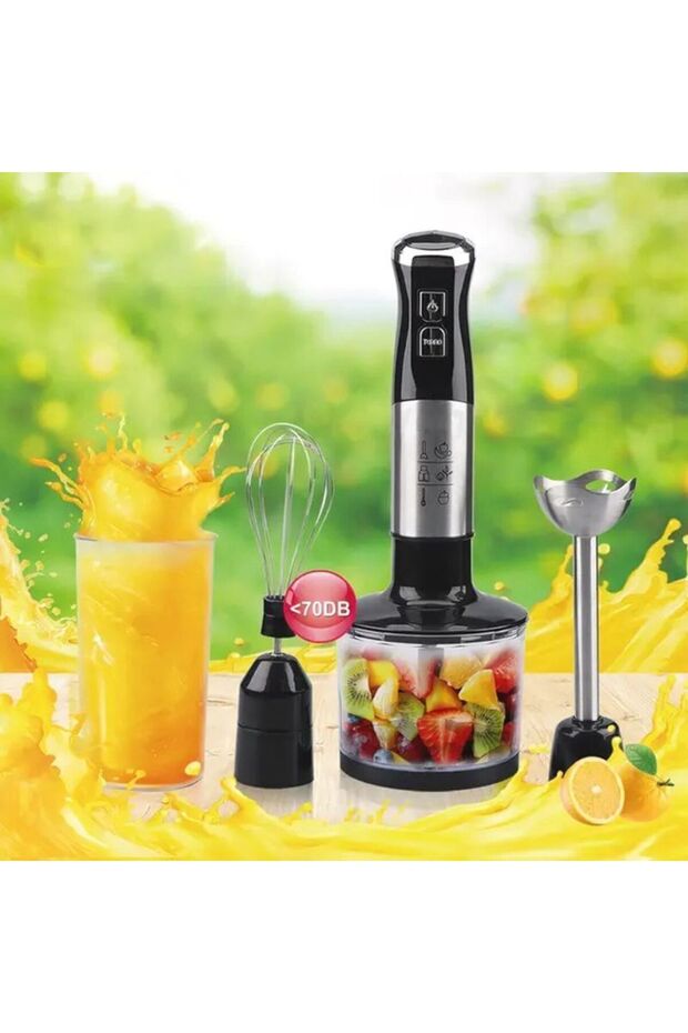 Blender Chopper Set 4 in 1, 1500W Power Mixer with 9 Speeds and Turbo Function, 700ml Bowl - 3