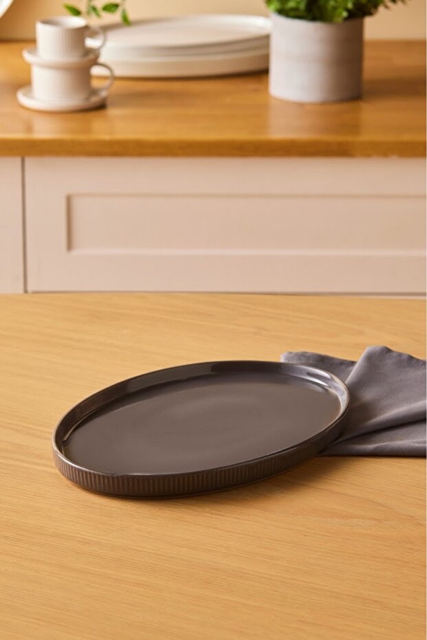 Massimo Antrasit Kayık Tabak 31 cm - 1