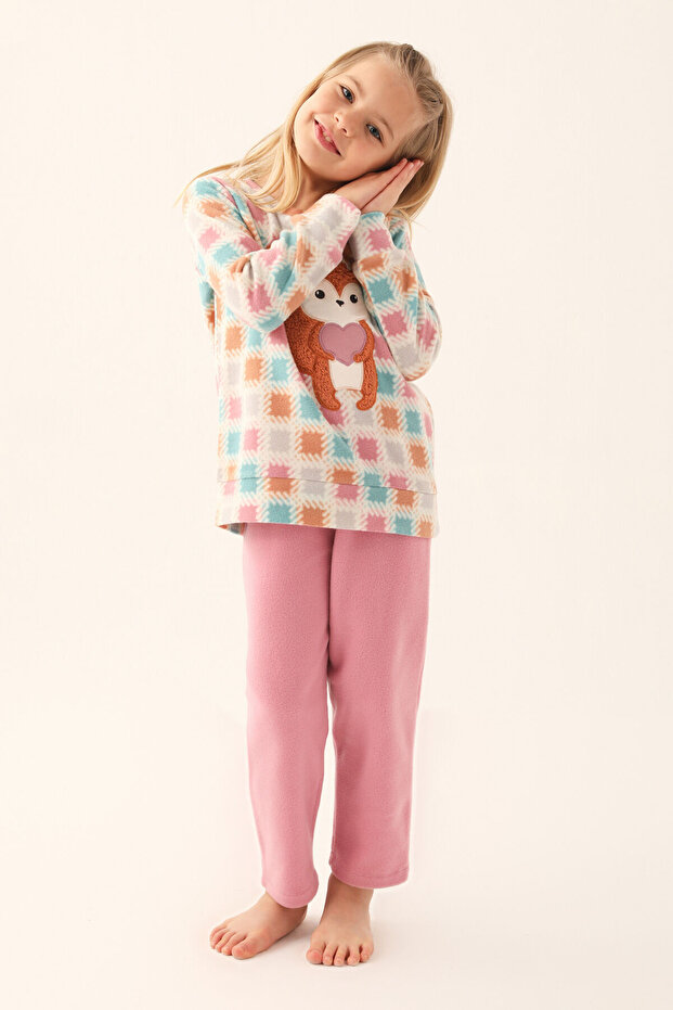 Devojčički krem pidžama set - 2