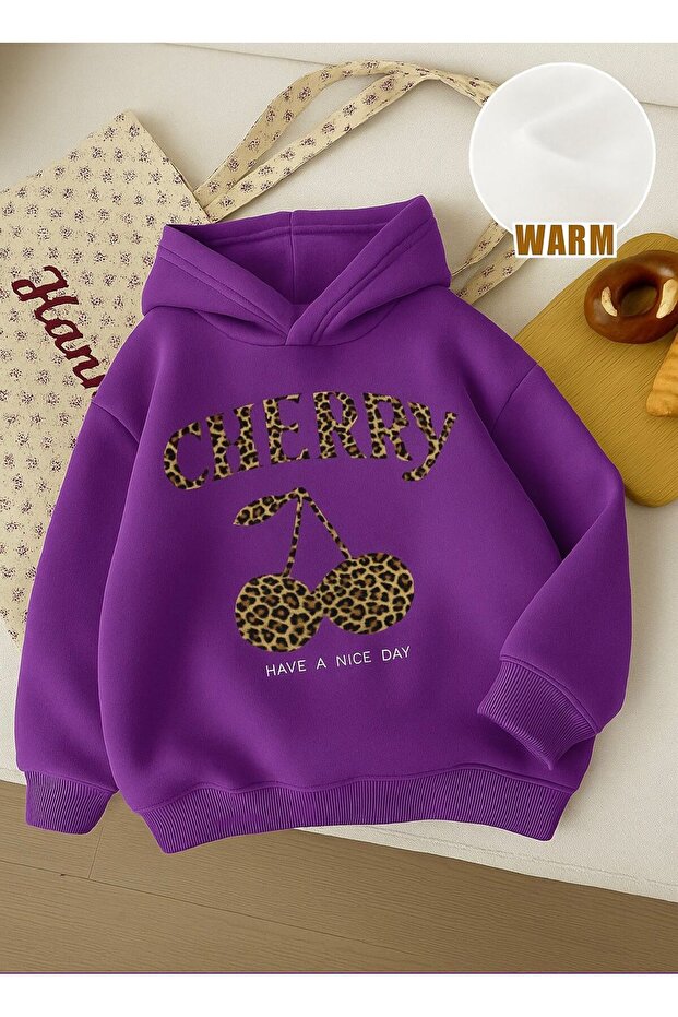 Chery Leopard Printed Unisex Hooded Children's Sweat