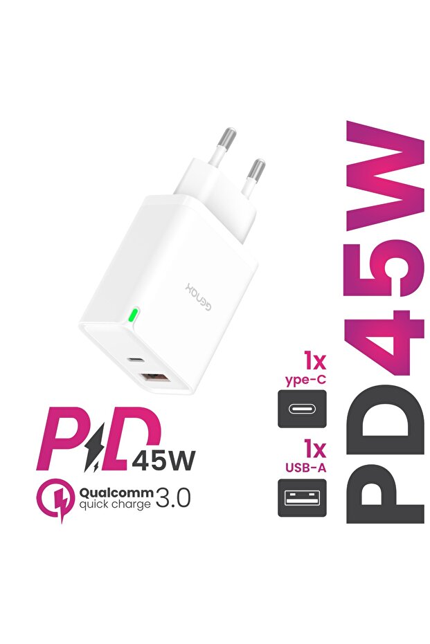 Samsung Tab S10+ / Tab S10 Ultra / Tab S10 FE / Tab S10 FE+ uyumlu PD USB 45W Hızlı Şarj Adaptörü - 2