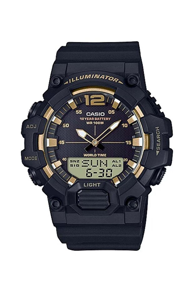 Quartz Watch Analog-Digital Display with Resin Strap for Men, HDC-700-9AV - 1