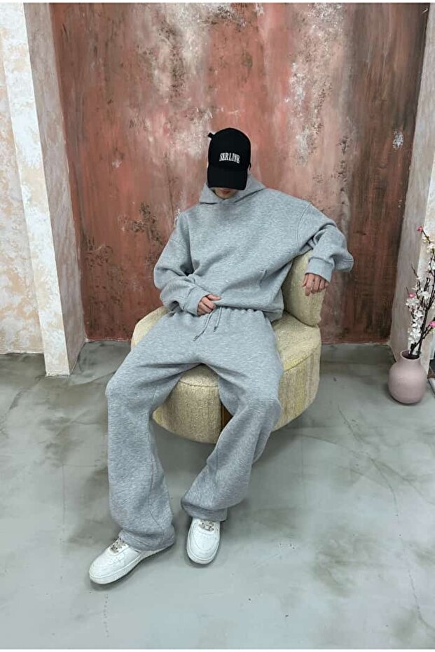 Kışlık-Basic Premium Ayarlanabilir Paça Baggy Eşofman - 3