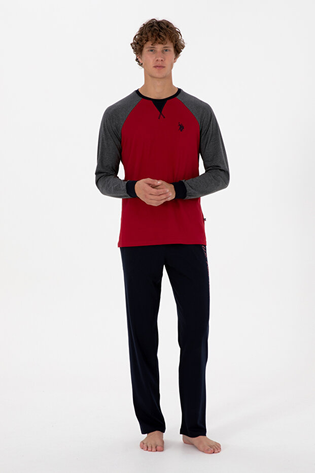 Men's Burgundy Pajama Set 50318618-Vr014