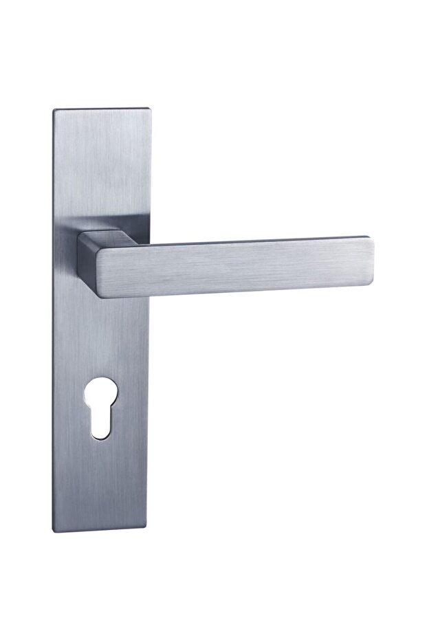 Tanai Handle – Brushed Chrome Plate Lock Set for Bedroom & Bathroom Doors