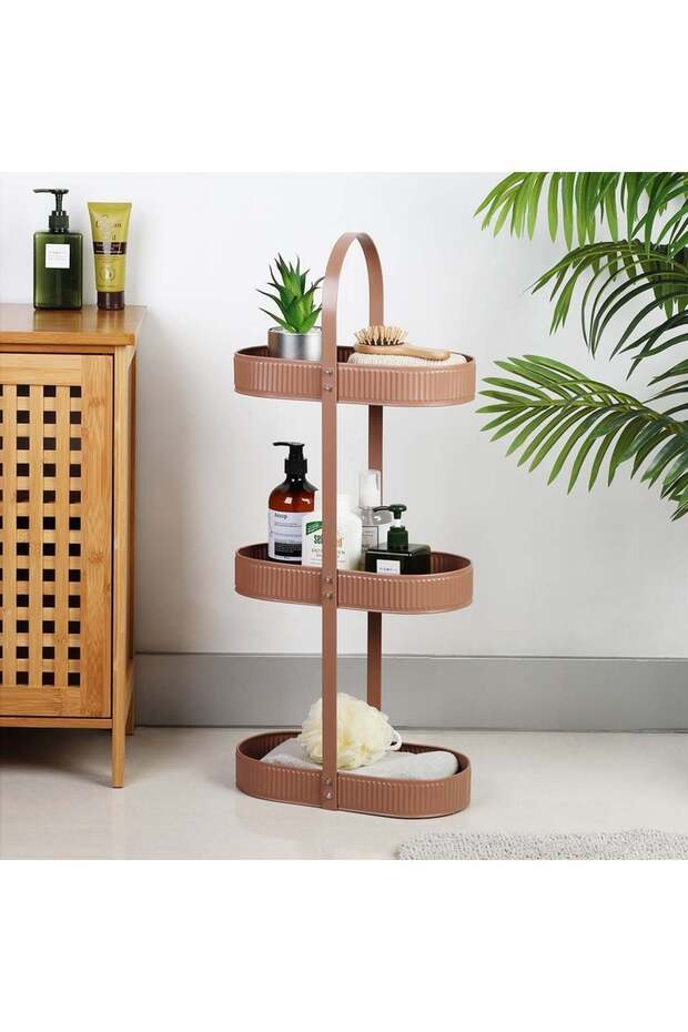Mocha 3-Tier Multi-Purpose Storage Rack – Space-Saving Organizer for Kitchen & Bathroom - 2