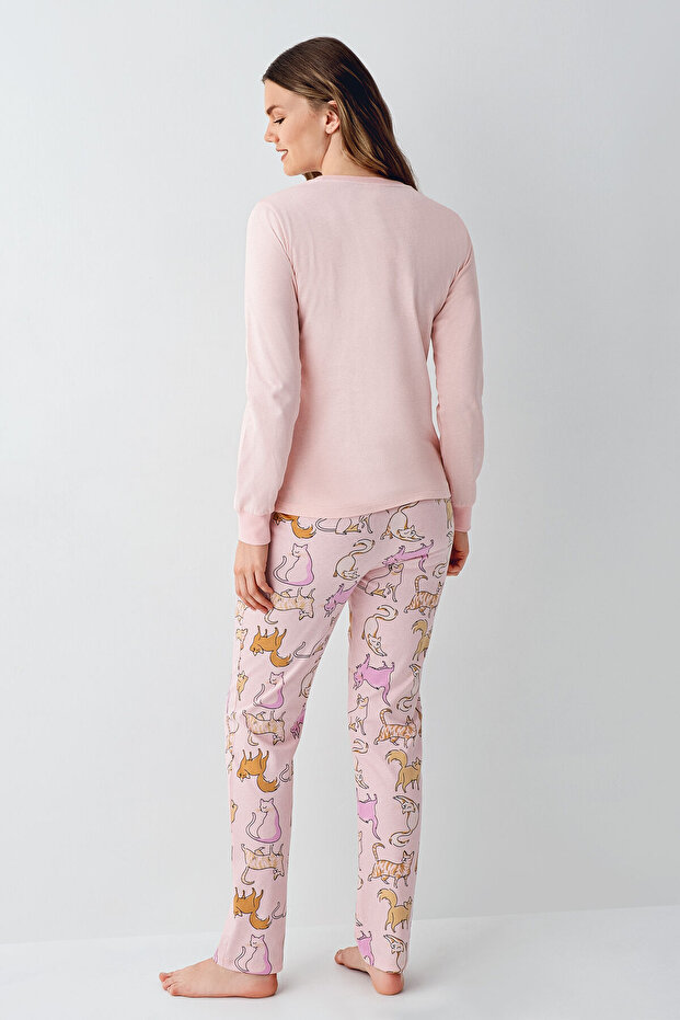 Kadın Pembe Pijama Takımı - 3