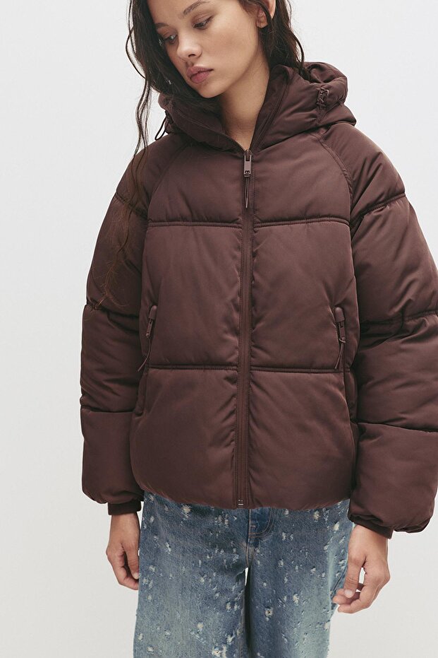 Kapüşonlu şişme ceket - 2