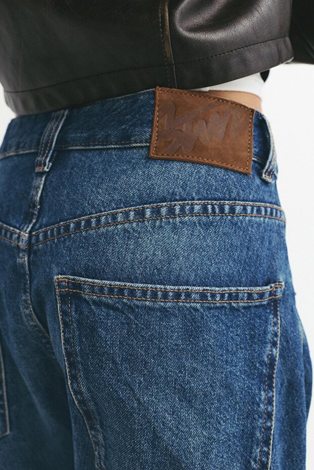 Barrel kesim orta bel jean - 6
