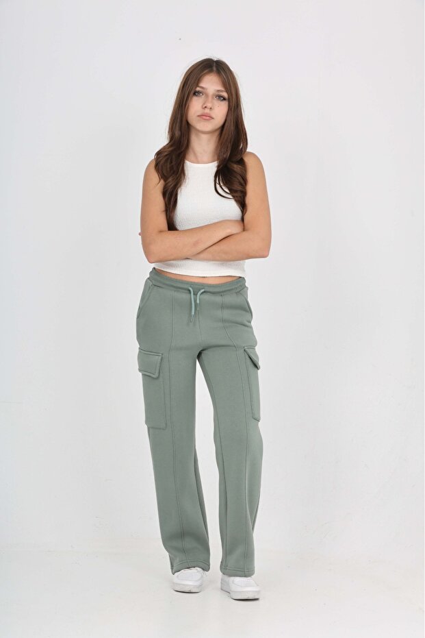 Girl's Cargo Pocket Detailed Sweatpants