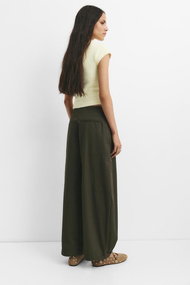 Pileli balon kargo pantolon - 2