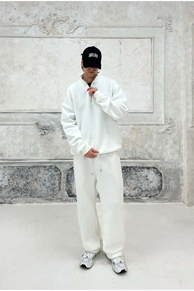 Basic Premium Oversize Half Zipper Sweatshirt - 4