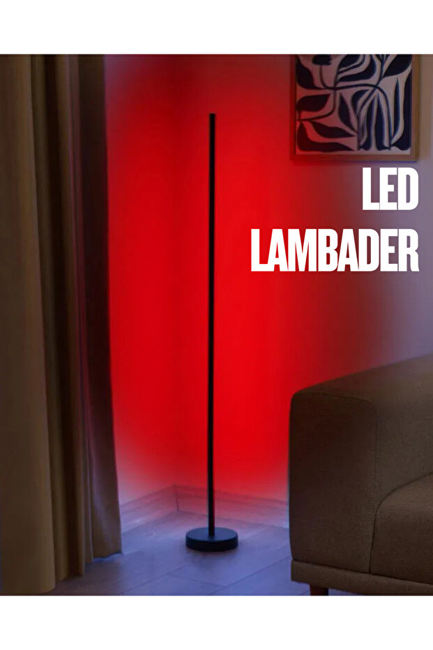 LAMBADER RGB 120 cm Uzaktan Kumandalı RGB Lambader – 16 Renk & Dimlenebilir LED Ambiyans Işık - 4