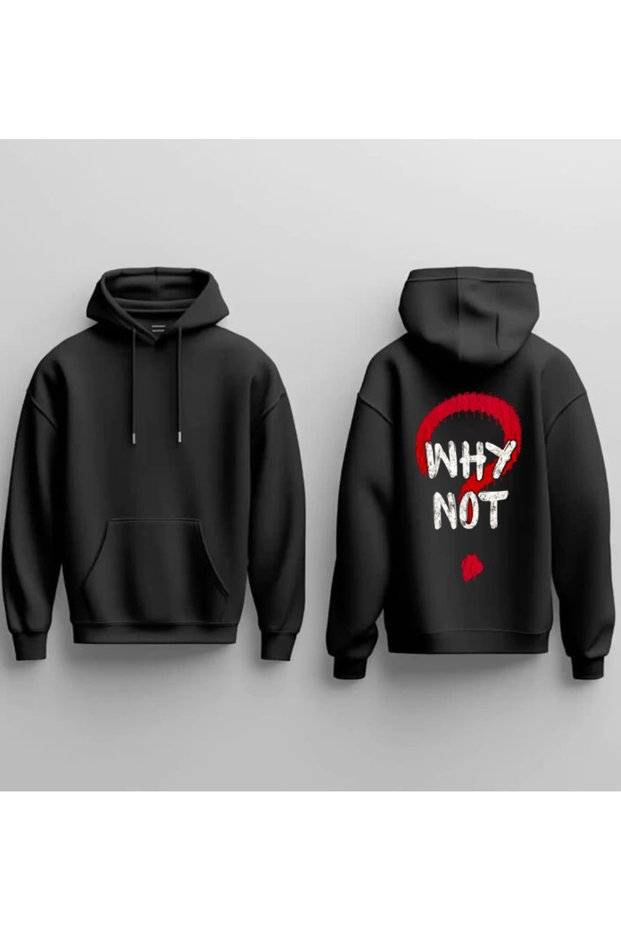 New Season Why Notdjital Printed 3 Yarn Cotton Hooded Sweatshirt