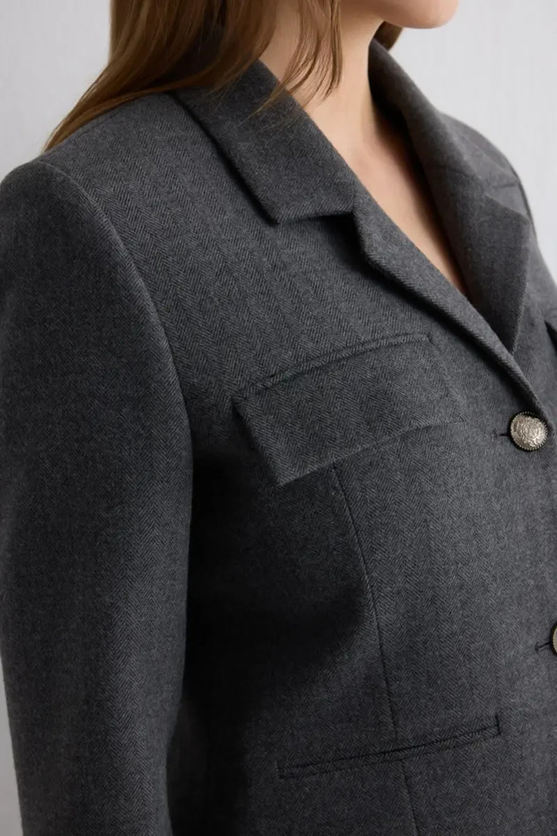 Herringbone Jacket - Gray - 3