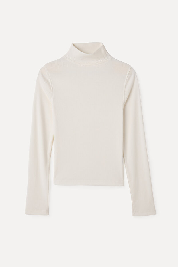 DİK YAKA FITTED BLUZ - 1