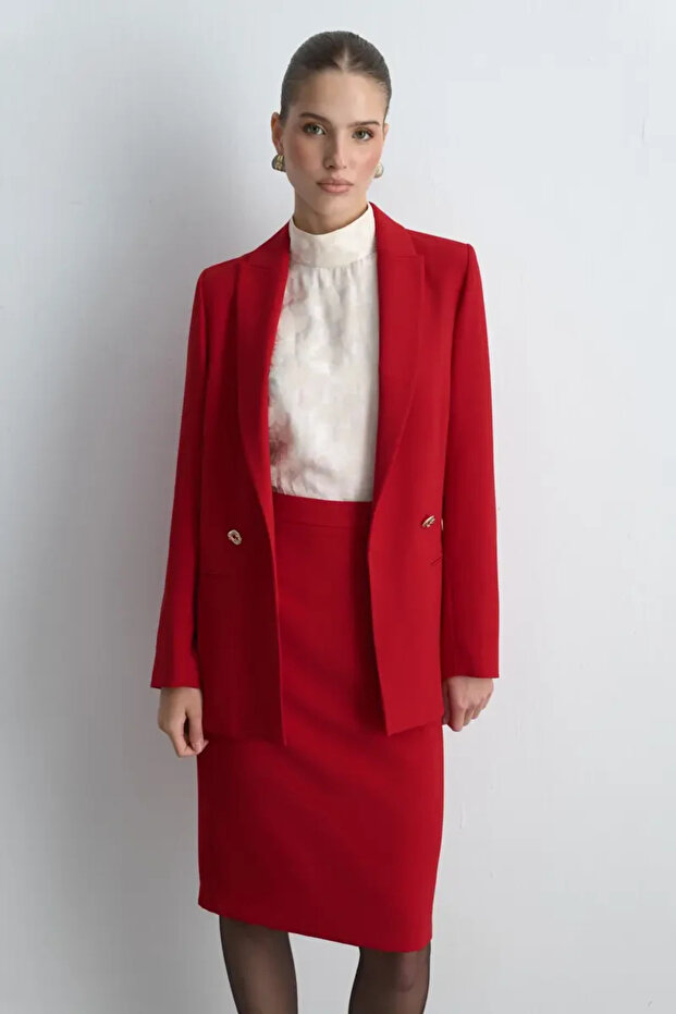 Krep Blazer Jacket - Red - 4
