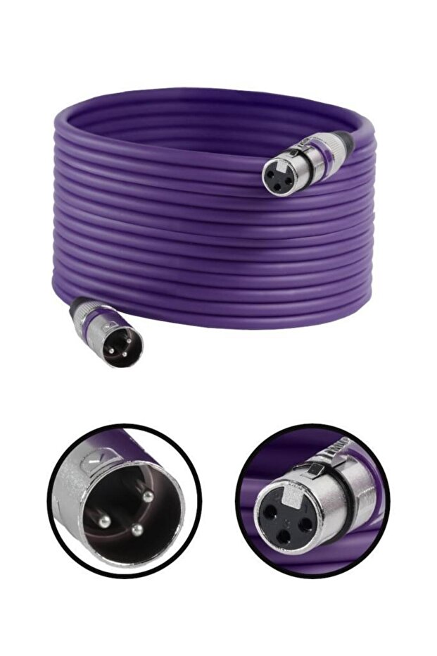 Mxl-20m-5x Kaliteli Xlr To Xlr 20 Mt. Mikrofon Kablosu (5 Adet 5 Renk) - 3