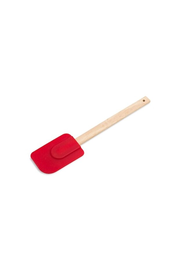 Spatula Silicon, OffLimits, Wooden Handle, 25 cm, Red - 1