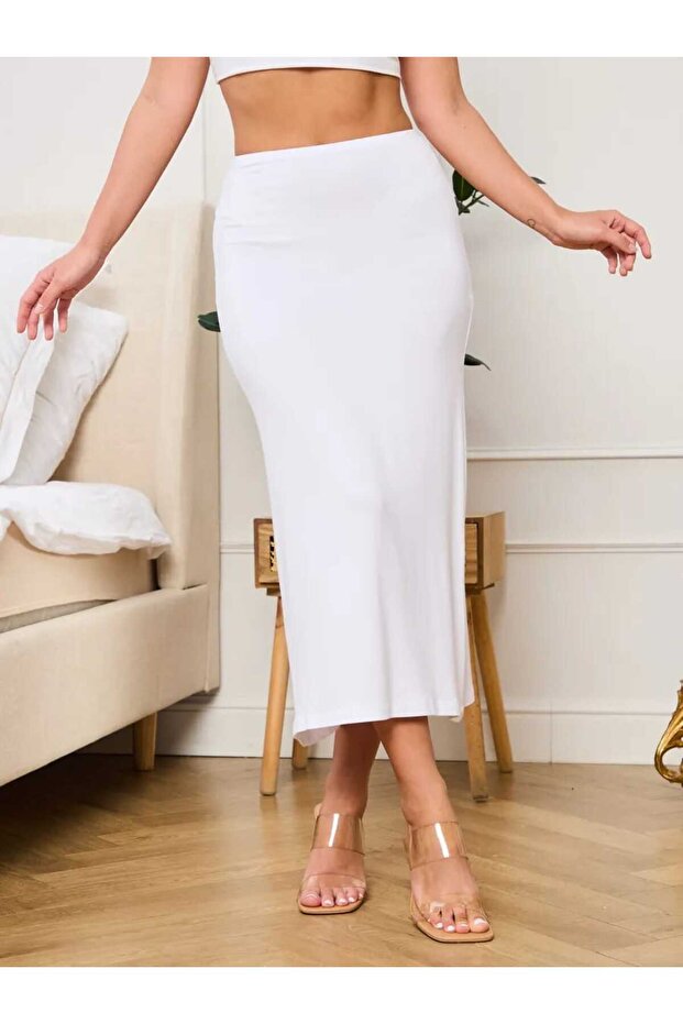 Full Length Long Skirt Lining Petticoat Lining Soft Fabric Non-Burning, Non-Wrinkling, Non-Sweating Non-Marking Elastic - 4