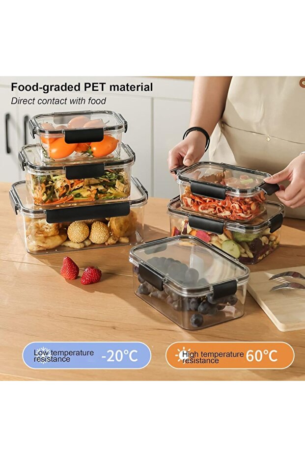 Locking Airtight Acrylic Food Storage Jars with Secure Lids Set