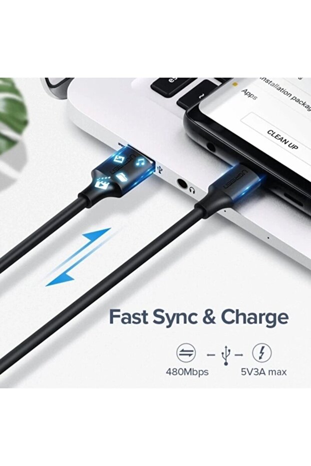 Type-C Data Cable PD 18W, 2m Ugreen, Black - 2