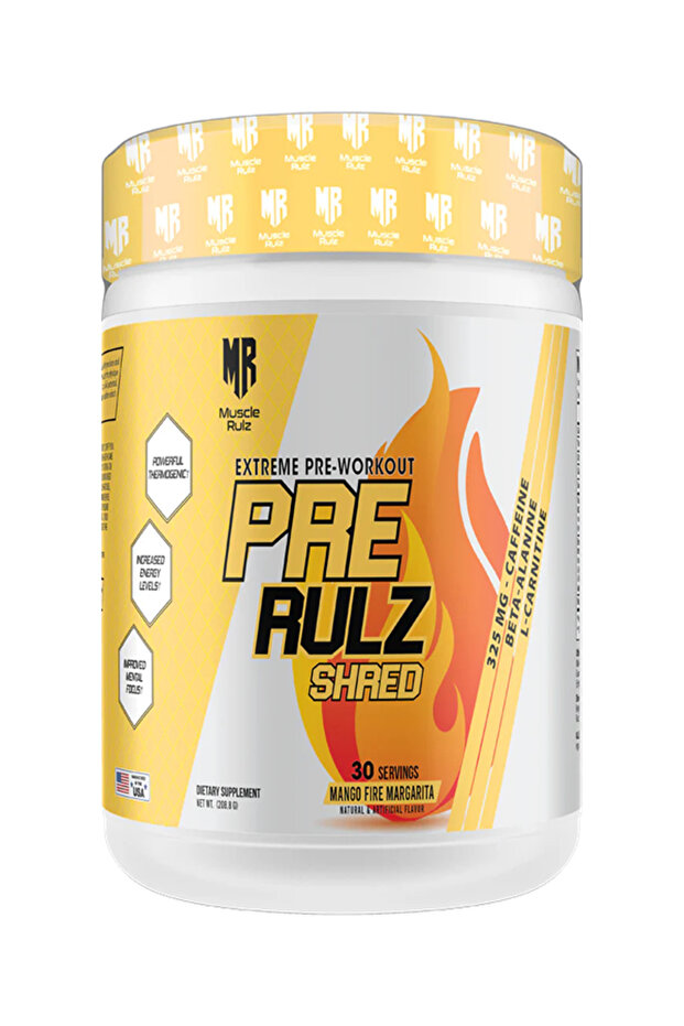 PRE RULZ Shred 30 Servings Pre-Workout with (MANGO FIRE MARGARITA)
