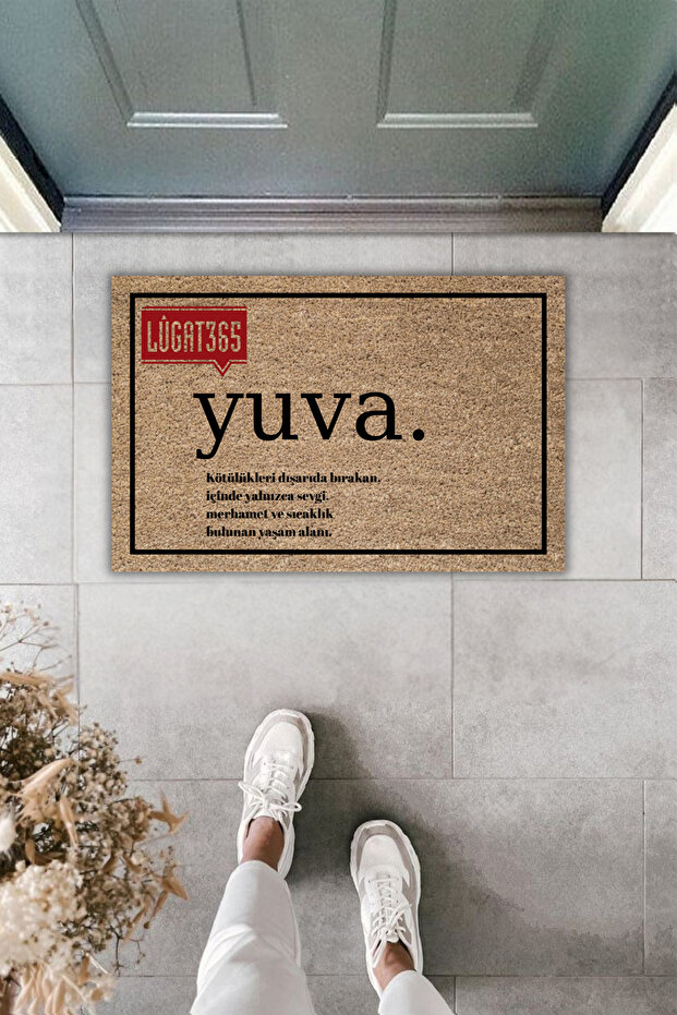 Dekoratif Dijital Paspas Kişiye Özel Tasarım Lügat365 Yuva Kapı Önü Paspası 70x45cm - 1