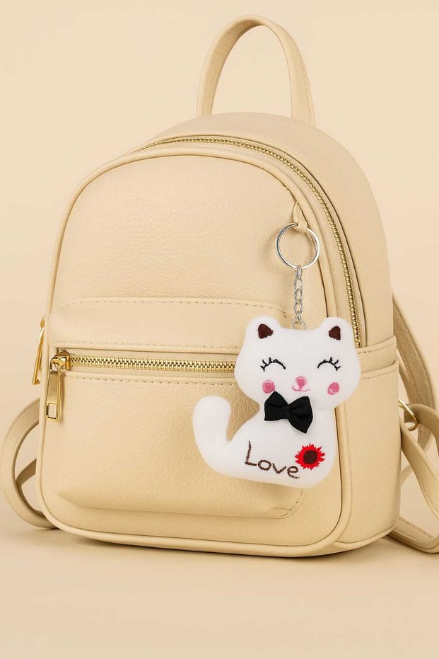 Smiling Cat Plush Keychain Gift