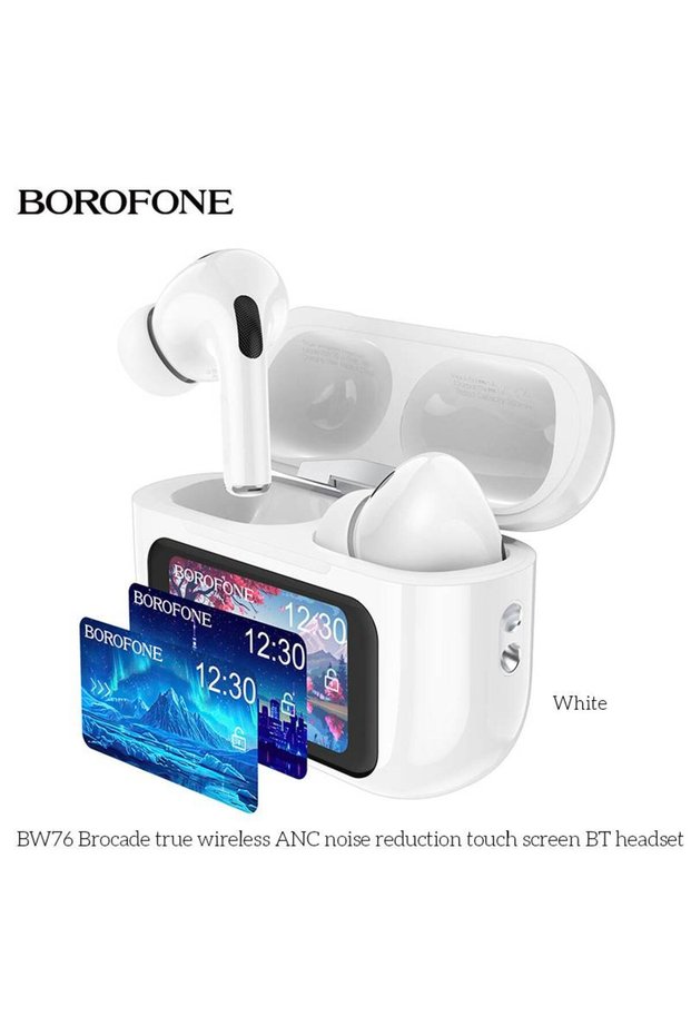 Casca bluetooth BW76 Brocade TWS ANC touchscreen alb