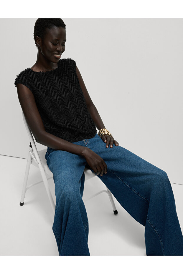 Jacquard Desenli Bluz - 5