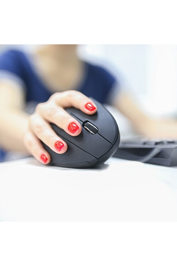 Mouse wireless vertical ergonomic, negru - 10