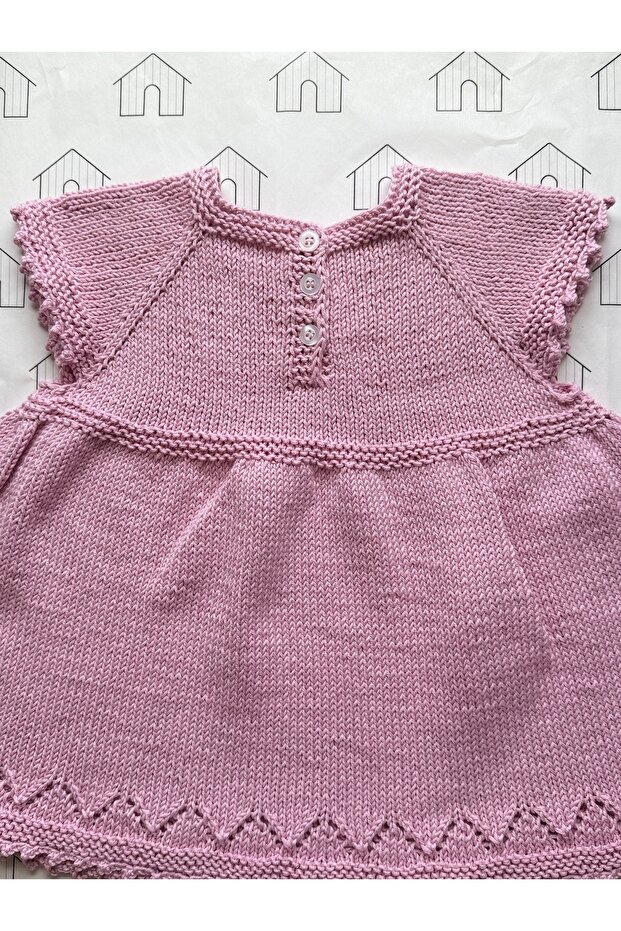 Örme bebek elbisesi 6-12 ay - 4