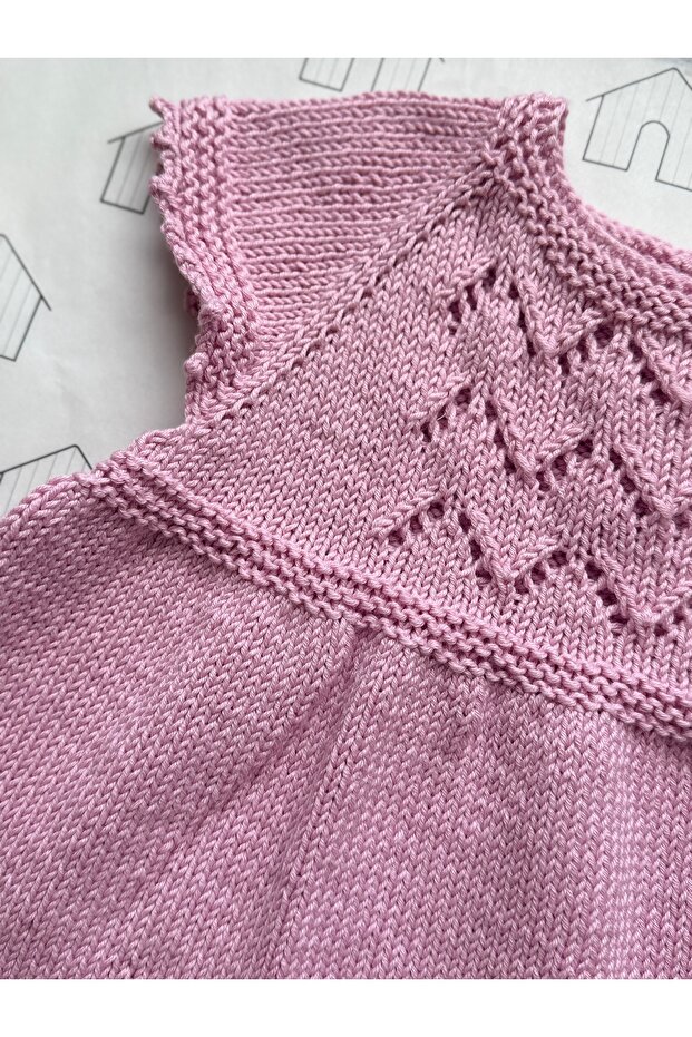 Örme bebek elbisesi 6-12 ay - 2