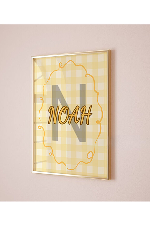 (ÇERÇEVESİZ) Civcivli sarı kişiselleştirilebilir bebek/çocuk odası 3lü seti - 5