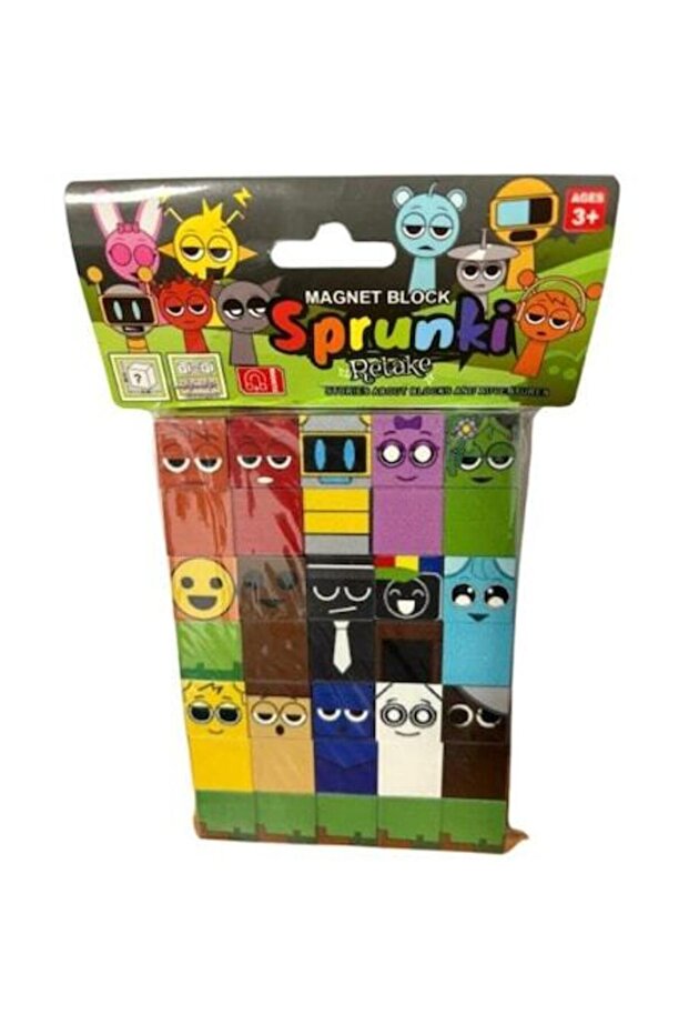 Sprunki puzzle set, magnetic cubes, multicolor, multiple characters - 1