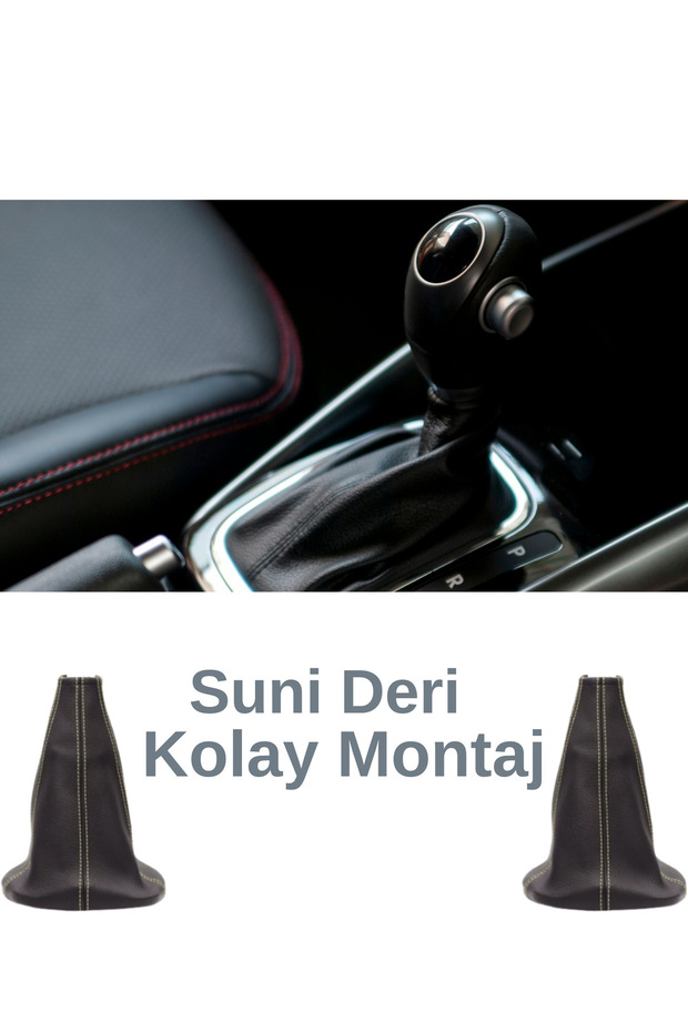 Special Ford Kuga Compatible Vehicle, Automatic Gear Shift Boot Gray Stitching - 1