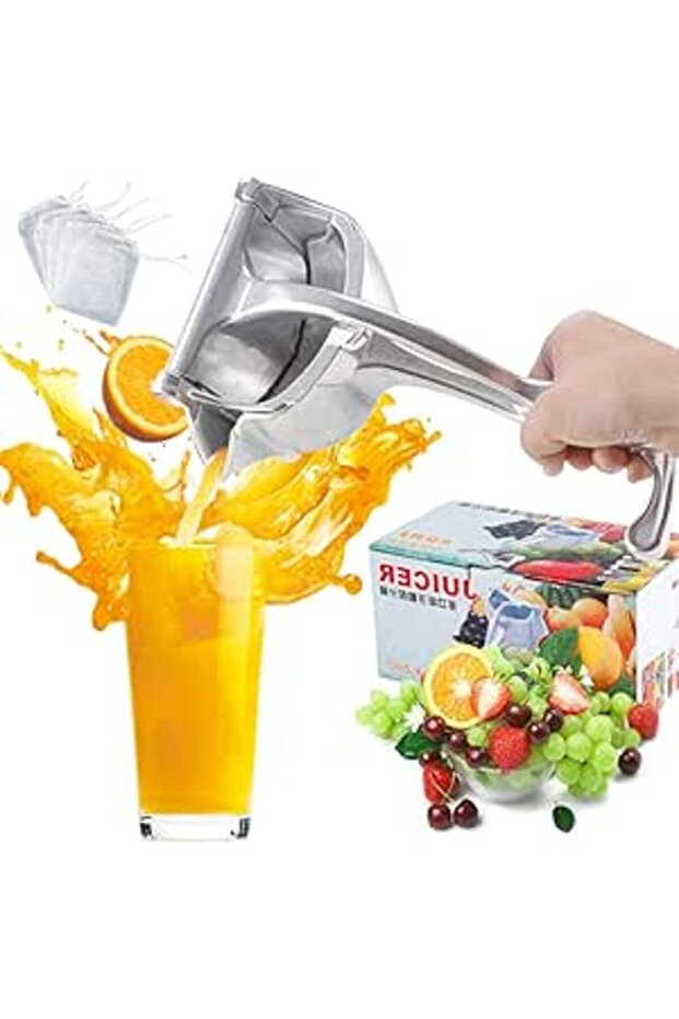 Wigood Manual Fruit Juicer,Heavy Duty Alloy Lemon Press Squeezer Hand Lemon Orange Citrus Extractor,