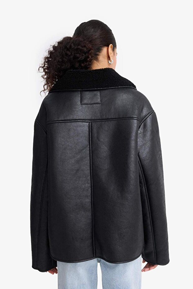 Regular Fit Suni Kürk Astarlı Mont F1852AX25WN - 8