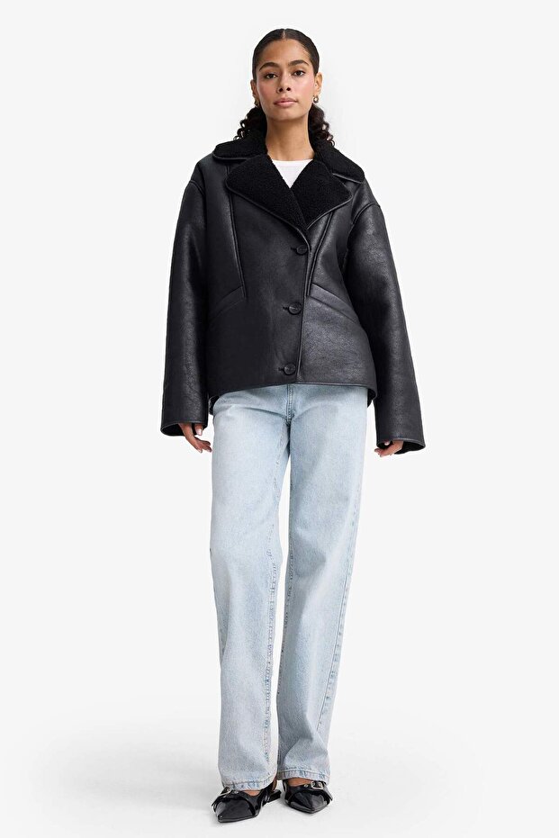 Regular Fit Suni Kürk Astarlı Mont F1852AX25WN - 3